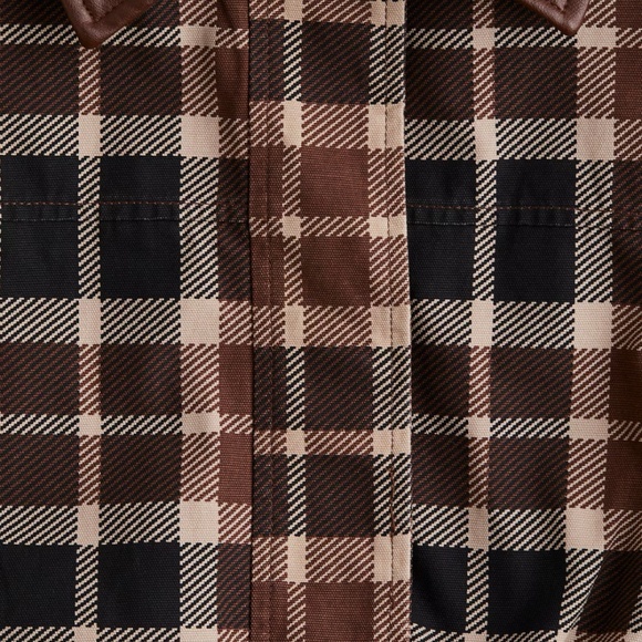 H&M coated collar twill plaid jacket - Picture 7 of 10